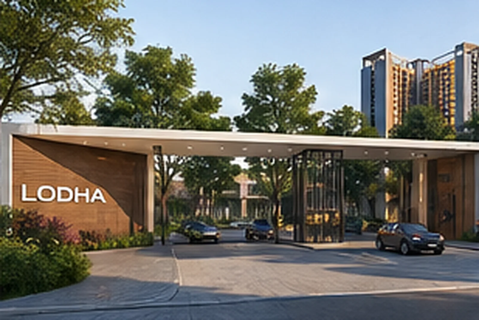 Artist's impression of the Lodha Hoskote grand entrance and arrival plaza