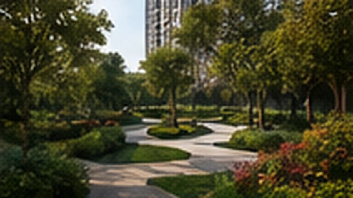 Artist's impression of the Lodha Hoskote landscaped gardens