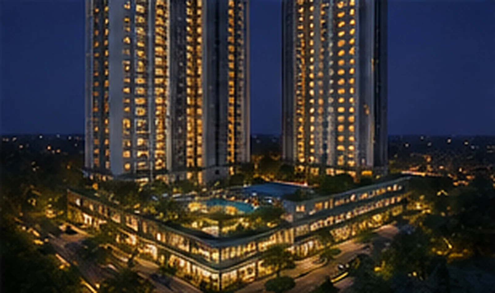 Artist's impression of Lodha Hoskote at night