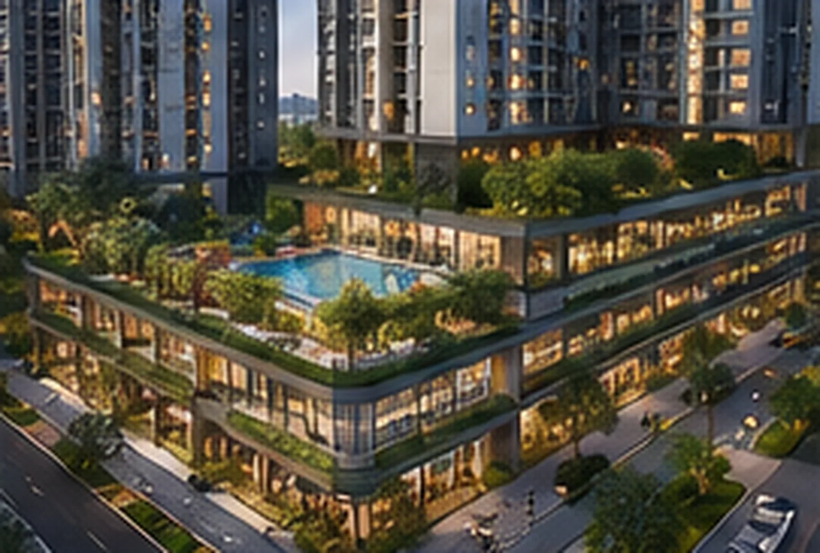 Artist's impression of Lodha Hoskote podium deck